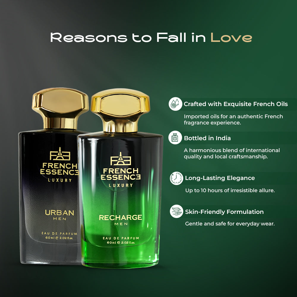 Recharge & Urban Perfume Combo Pack 60ml+60ml (Pack of 2)