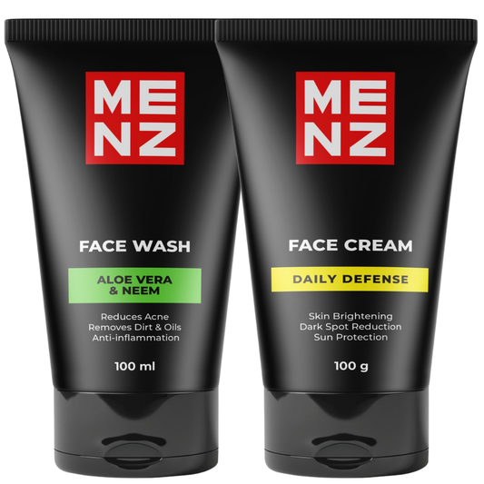 Menz Daily Defence Face Cream 100gm with free Menz Neam & Aloevera Face Wash 100gm (Combo)