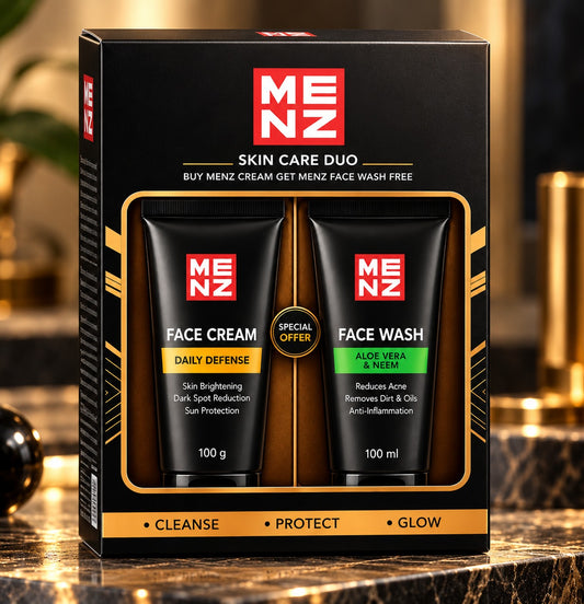 Menz Daily Defence Face Cream 100gm with free Menz Neam & Aloevera Face Wash 100gm (Combo)